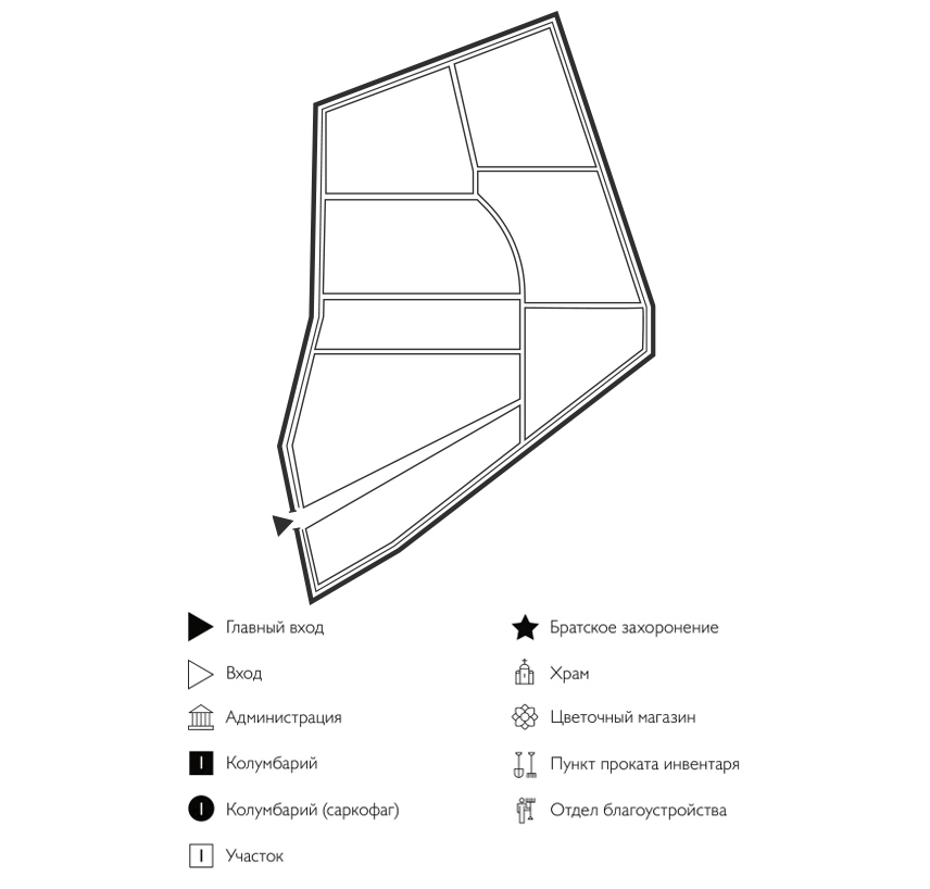Схема кладбища Большая Малышевка