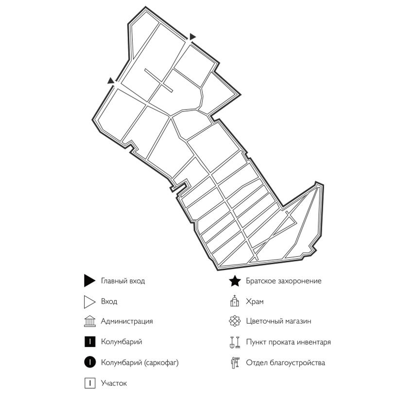 Схема Городского кладбища