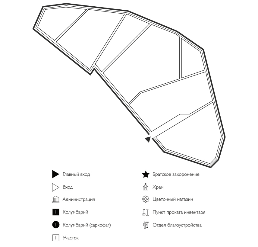 Схема кладбища Лопатино
