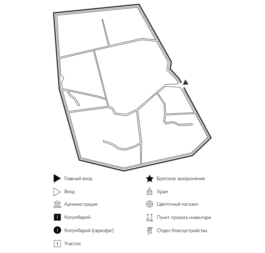 Схема Мехзаводского кладбища
