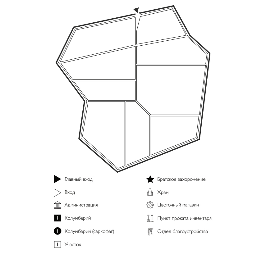 Схема Воскресенского кладбища