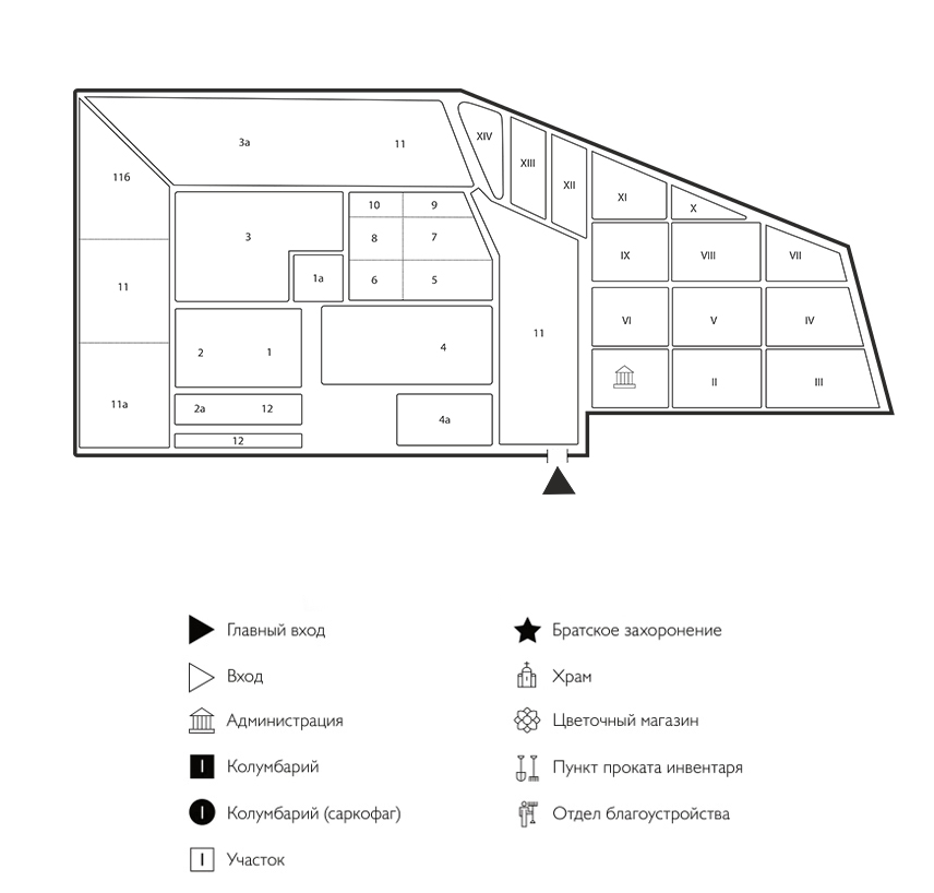 Схема Иликовского кладбища