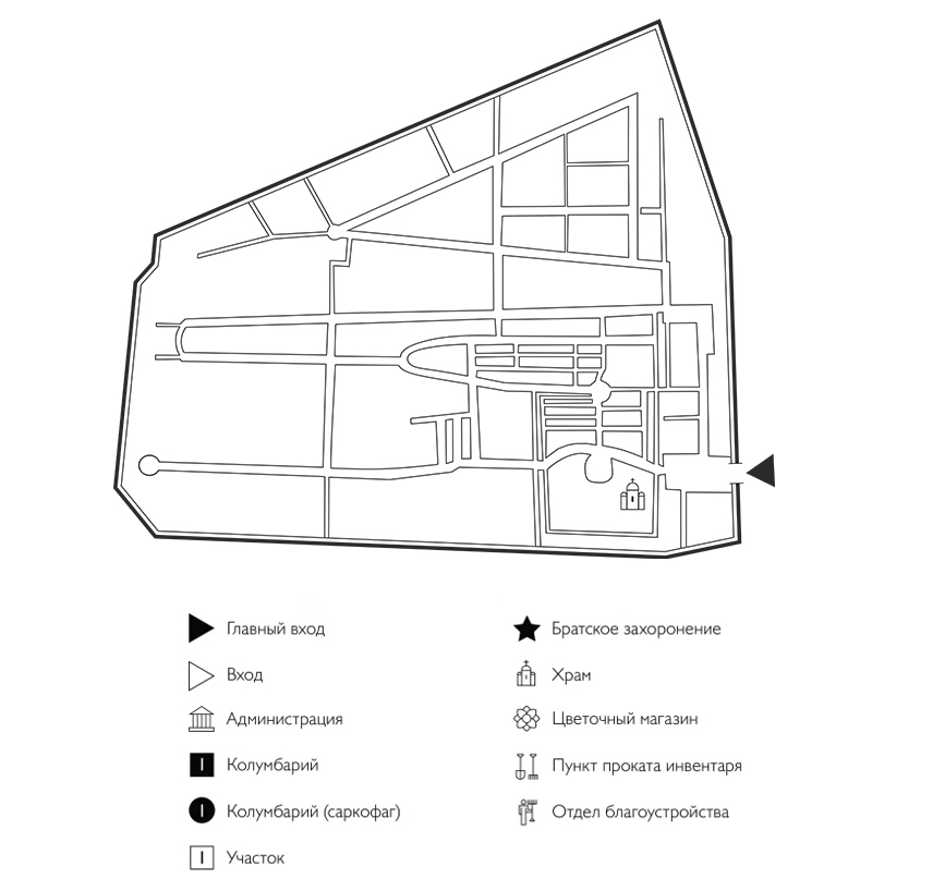 Схема Казанского кладбища