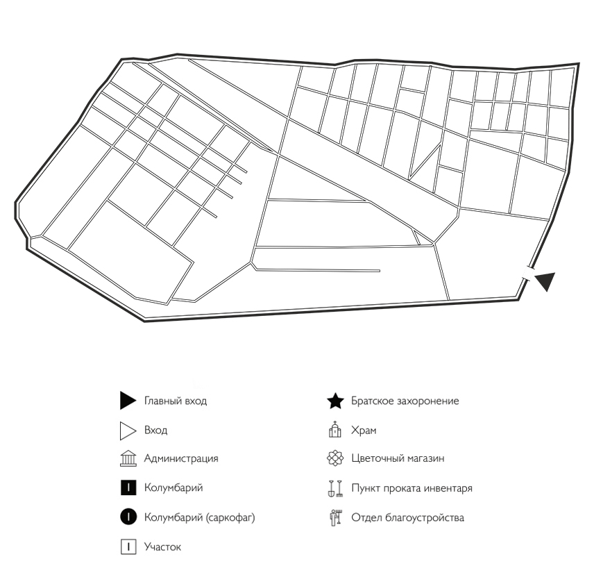 Схема Колпинского городского кладбища