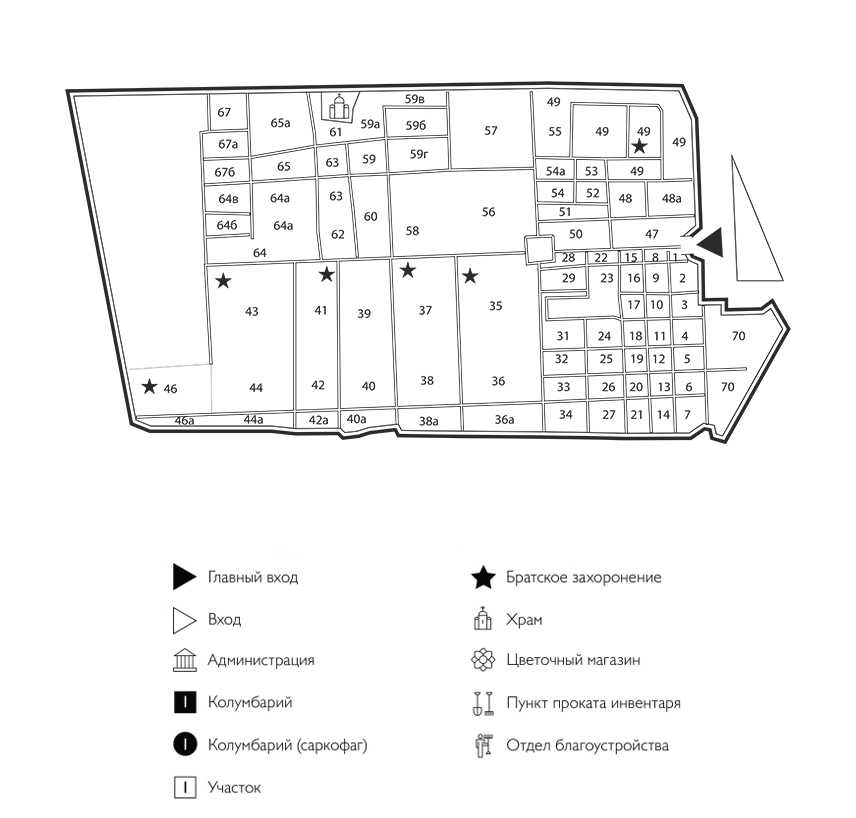  Схема кладбища Памяти Жертв Девятого Января