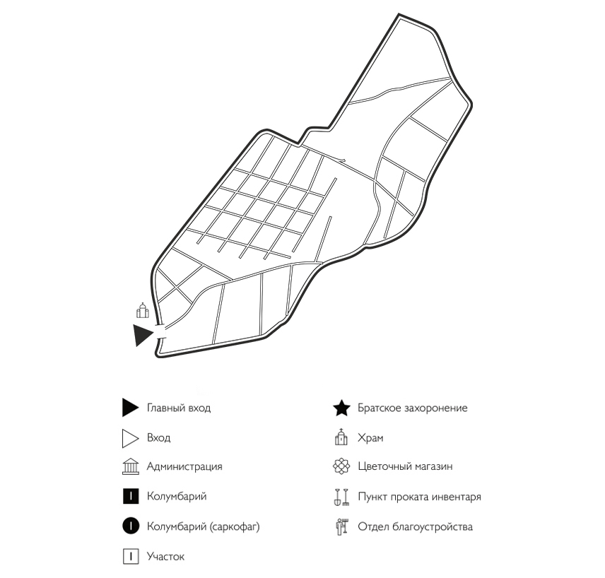 Схема Пундоловского кладбища