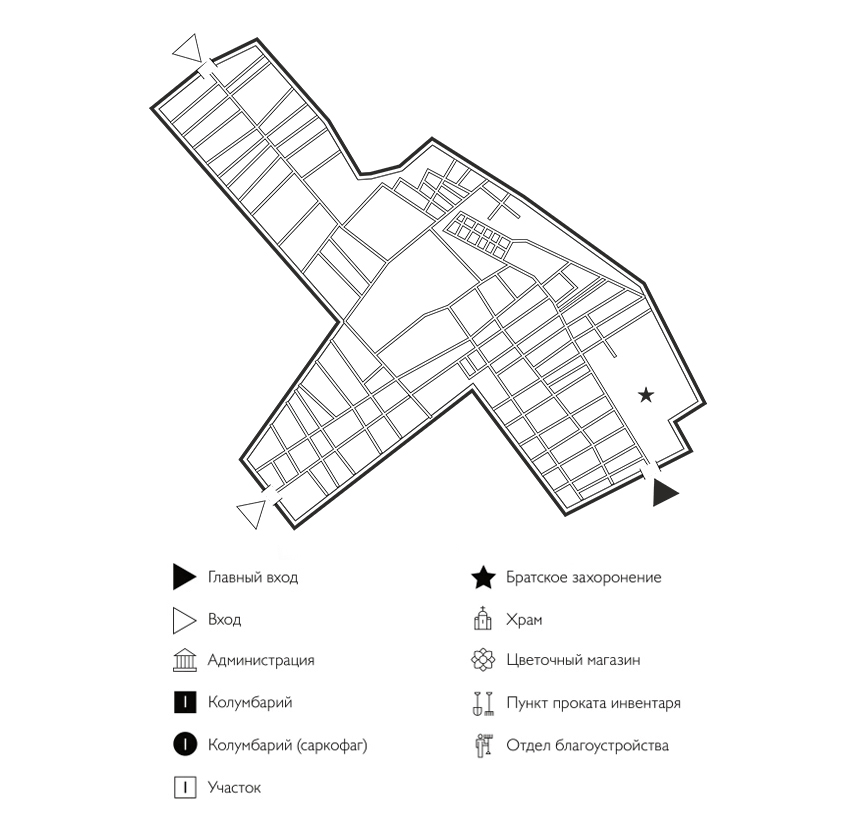 Схема Серафимовского кладбища