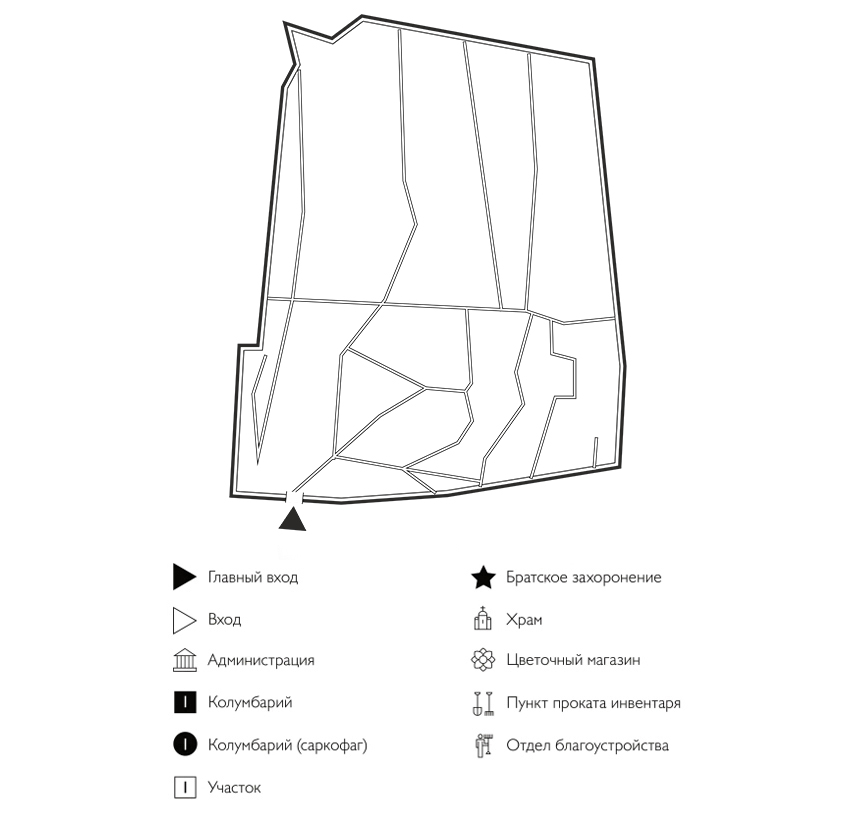 Схема Сестрорецкого кладбища