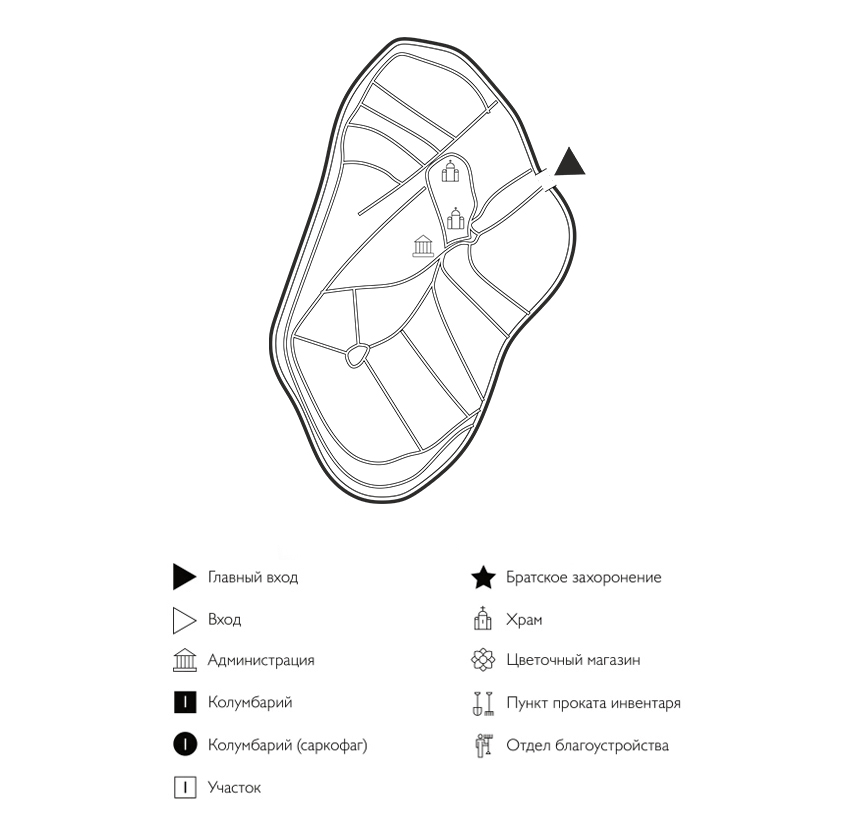 Схема Шуваловского кладбища