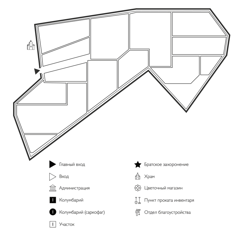 Схема кладбища Красный Текстильщик