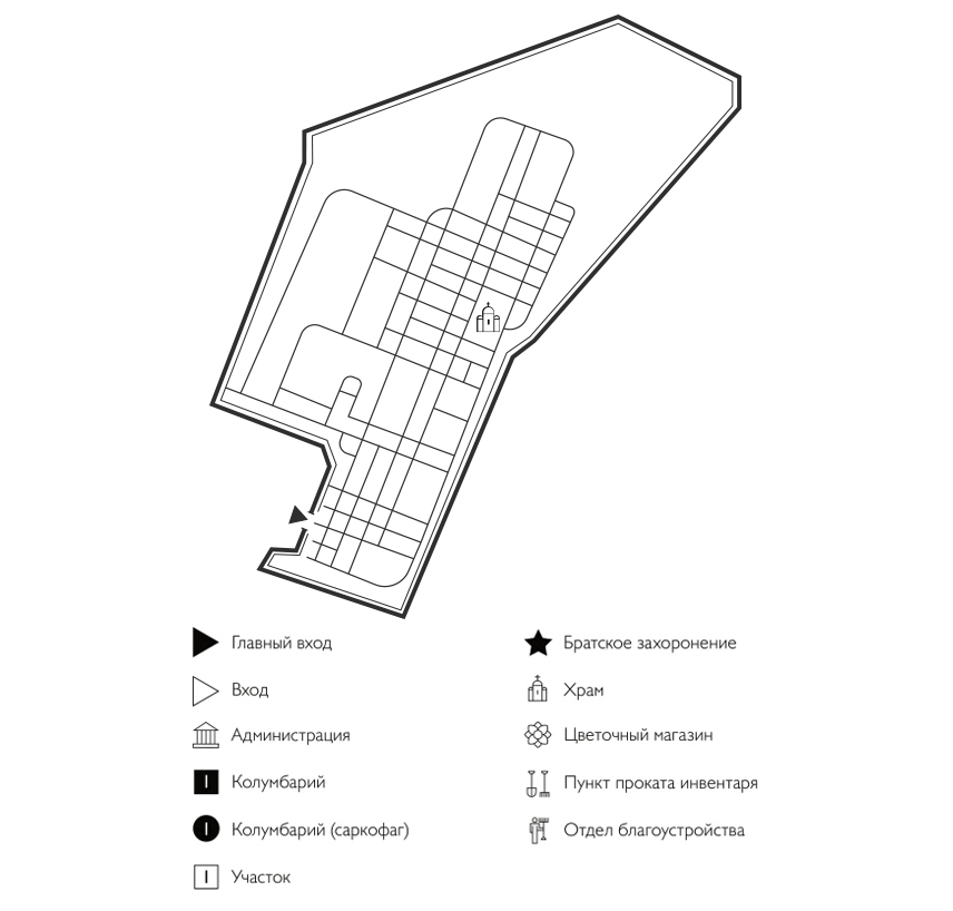 Схема Нового городского кладбища