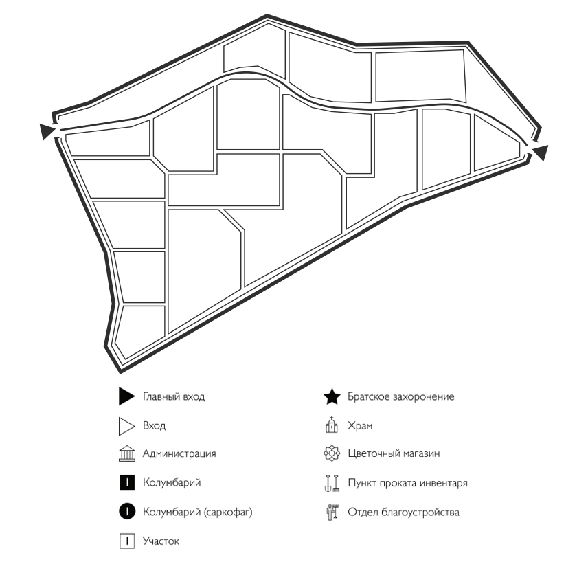 Схема кладбища Усть-Курдюм