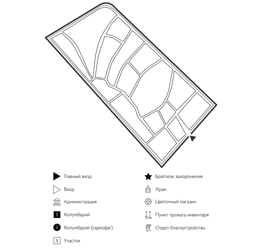 Схема кладбища  Белозерки
