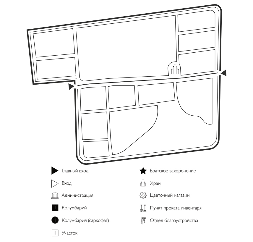 Схема Православного кладбища