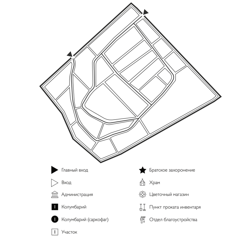 Схема Васильевского кладбища