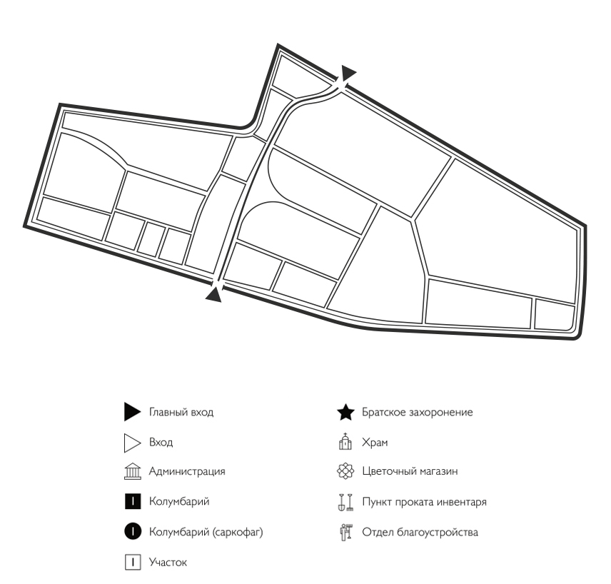Схема Мусульманского кладбища