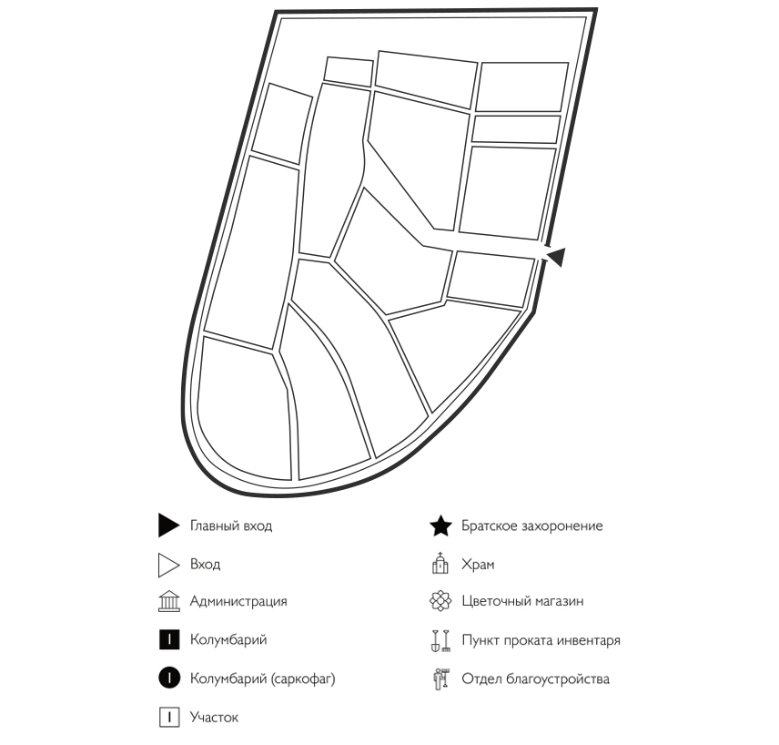 Схема кладбища Зеленовка