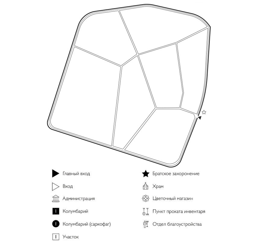 Схема кладбища Казанка