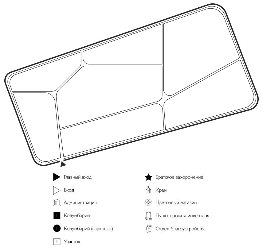 Схема кладбища Моряковский Затон