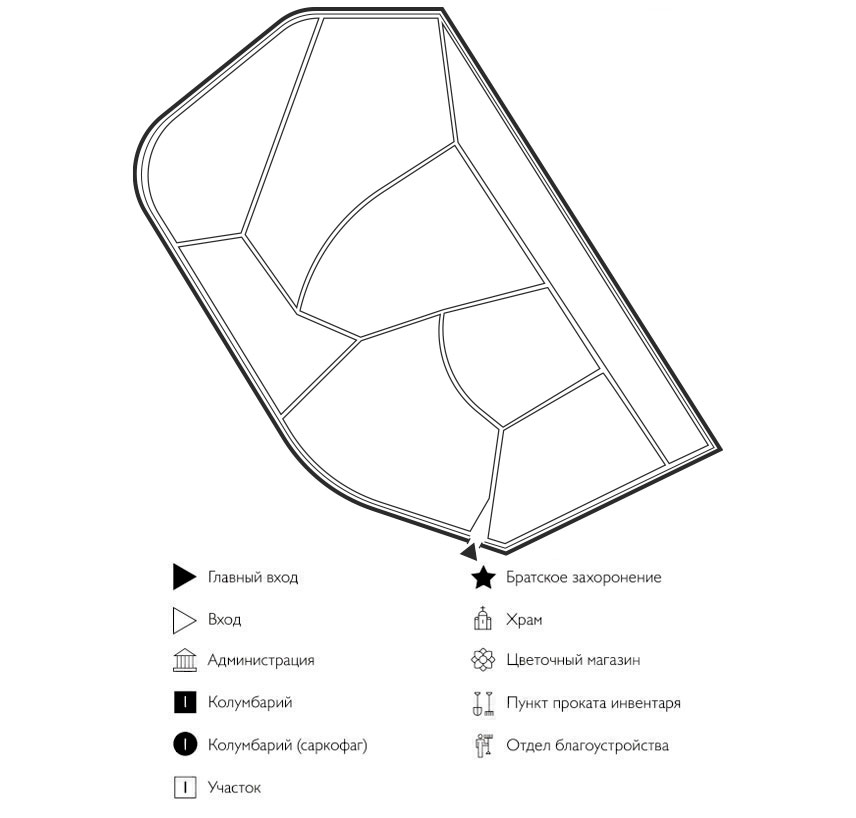 Схема кладбища Поросино