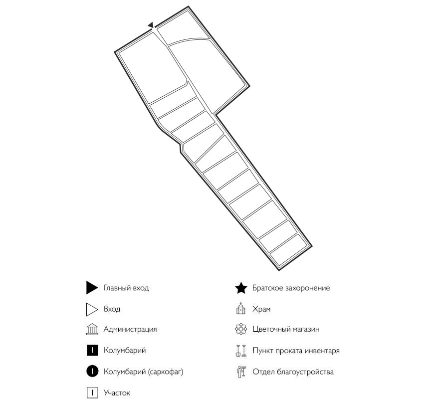 Схема кладбища Рыбалово