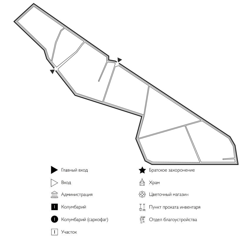Схема Сельского кладбища Александровское