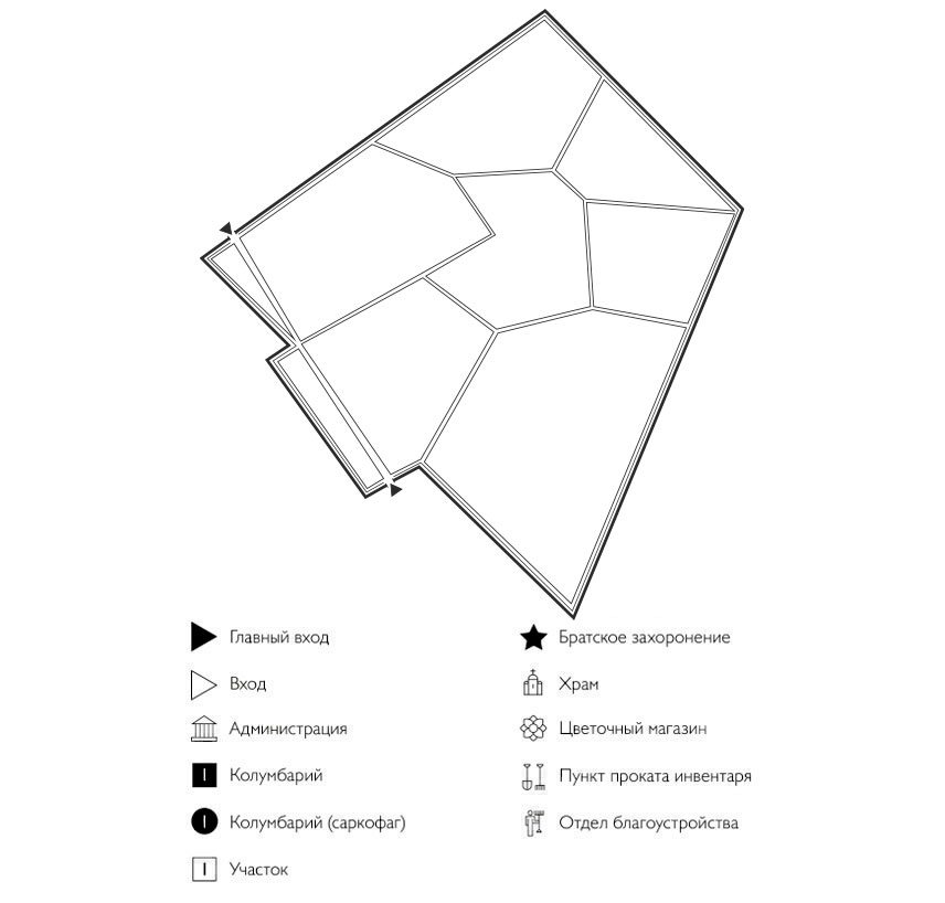Схема Тимирязевского кладбища