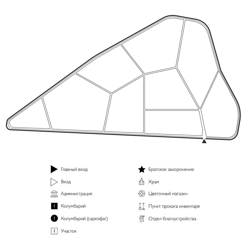 Схема кладбища Зоркальцево