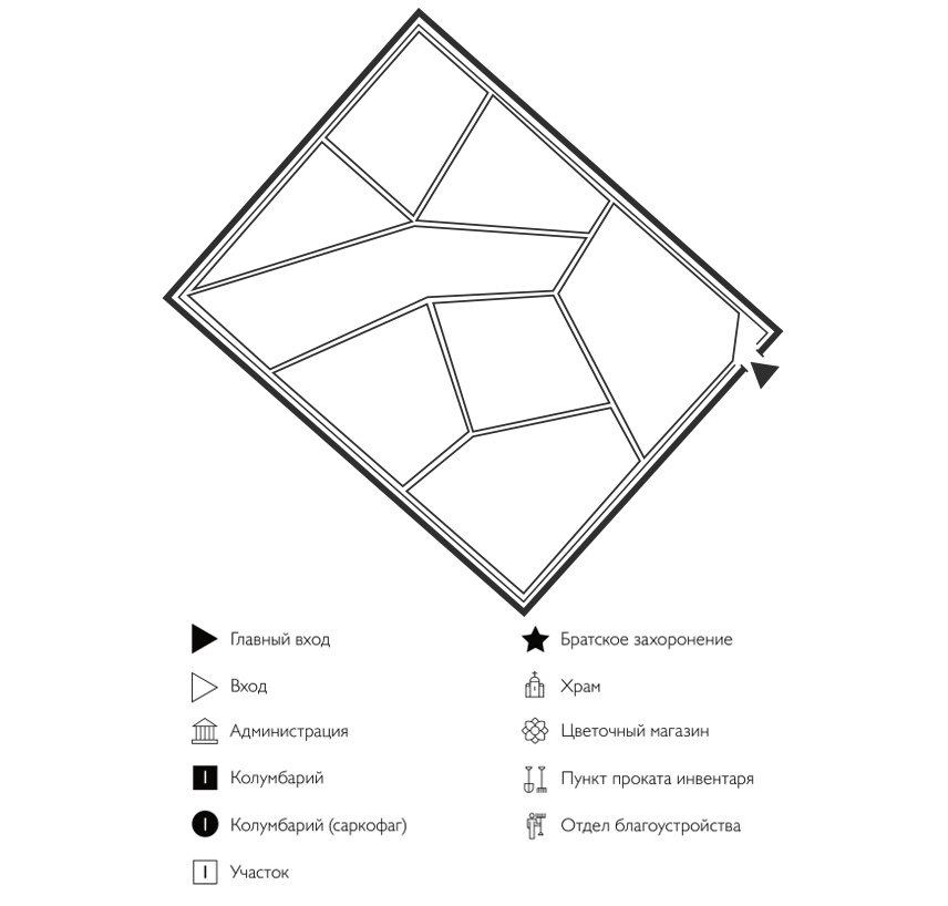 Схема кладбища Частое