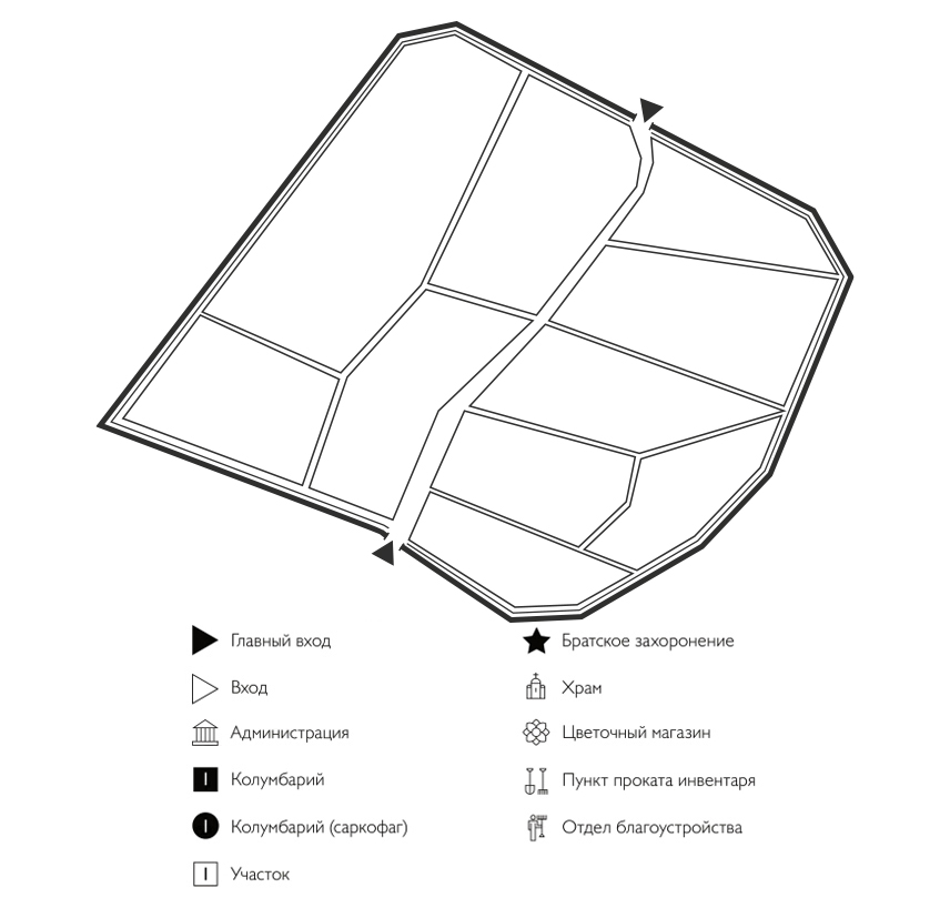 Схема Хрущёвского кладбища