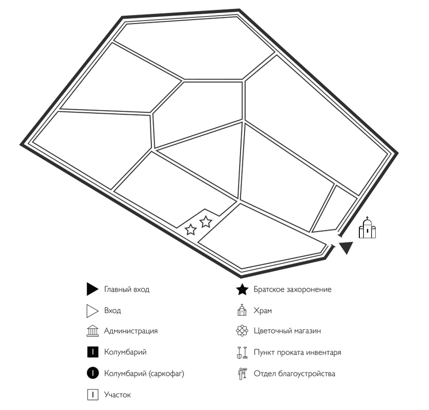 Схема кладбища Ломинцево