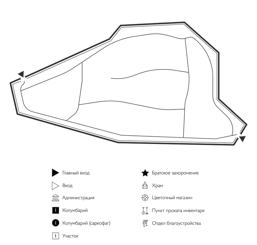Схема кладбища Першино