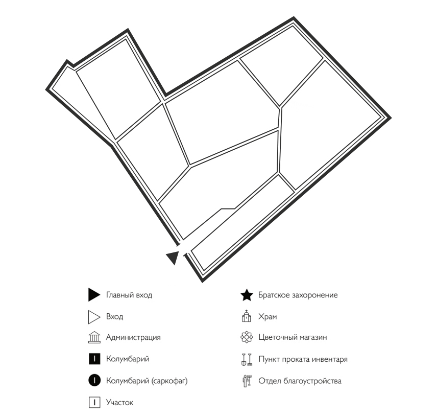 Схема кладбища Ревякино