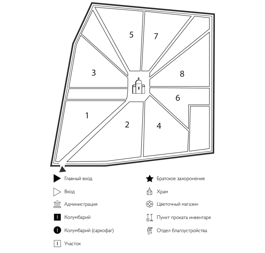 Схема Спасского кладбища
