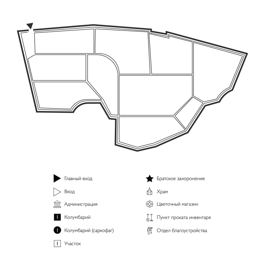 Схема Суворовского кладбища