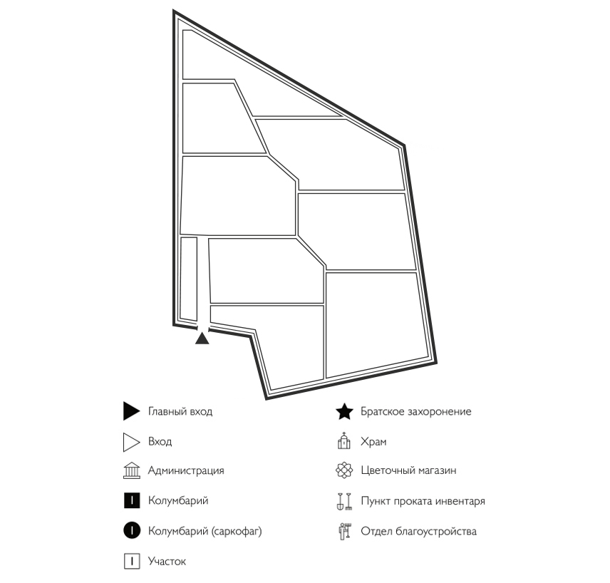 Схема кладбища Воскресенское