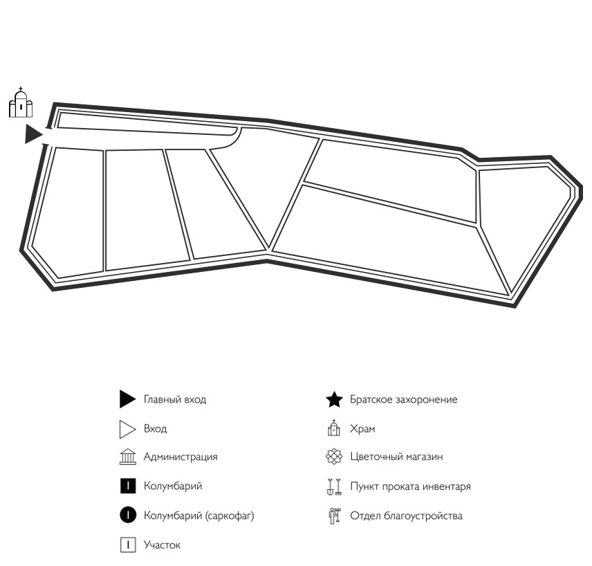 Схема кладбища Юрьево