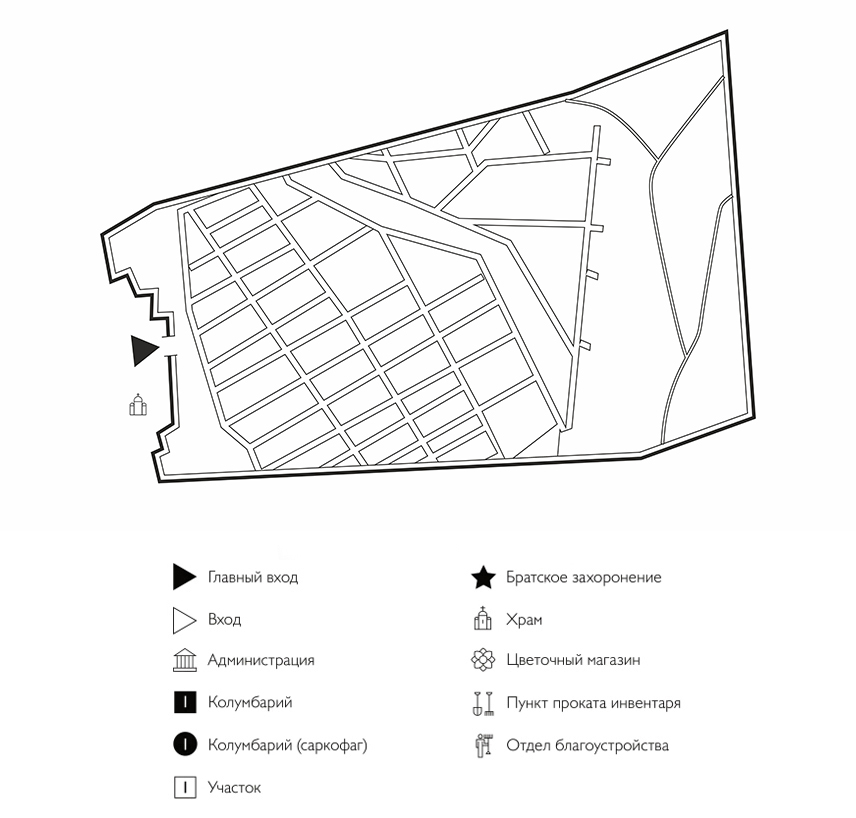 Схема кладбища Беле-Кушальское