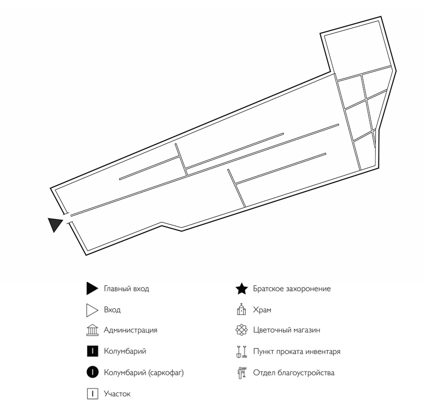 Схема кладбища Жорновка