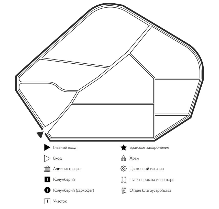 Схема кладбища Аромашево