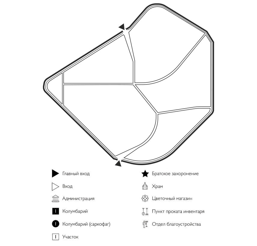 Схема кладбища Богандинское