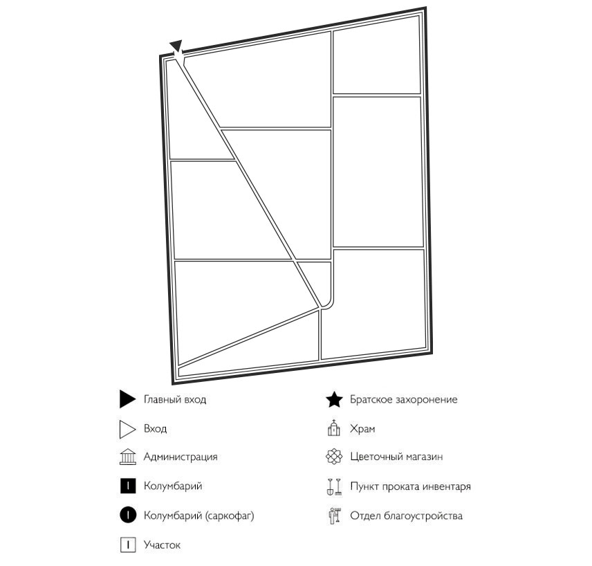 Схема Боровского кладбища