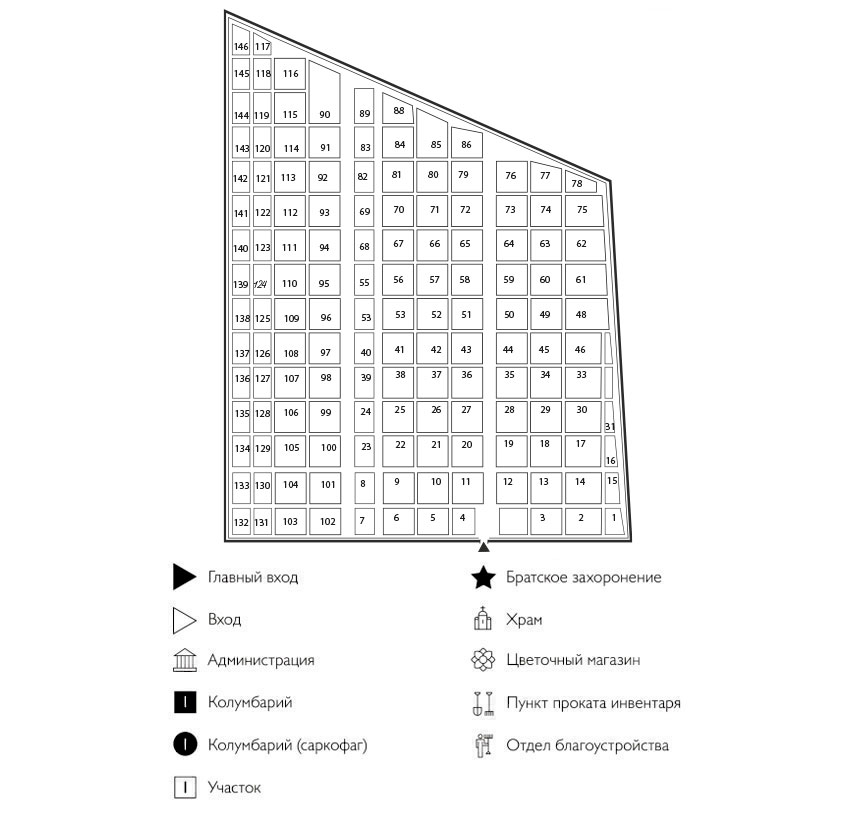 Схема Червишевского-2 кладбища