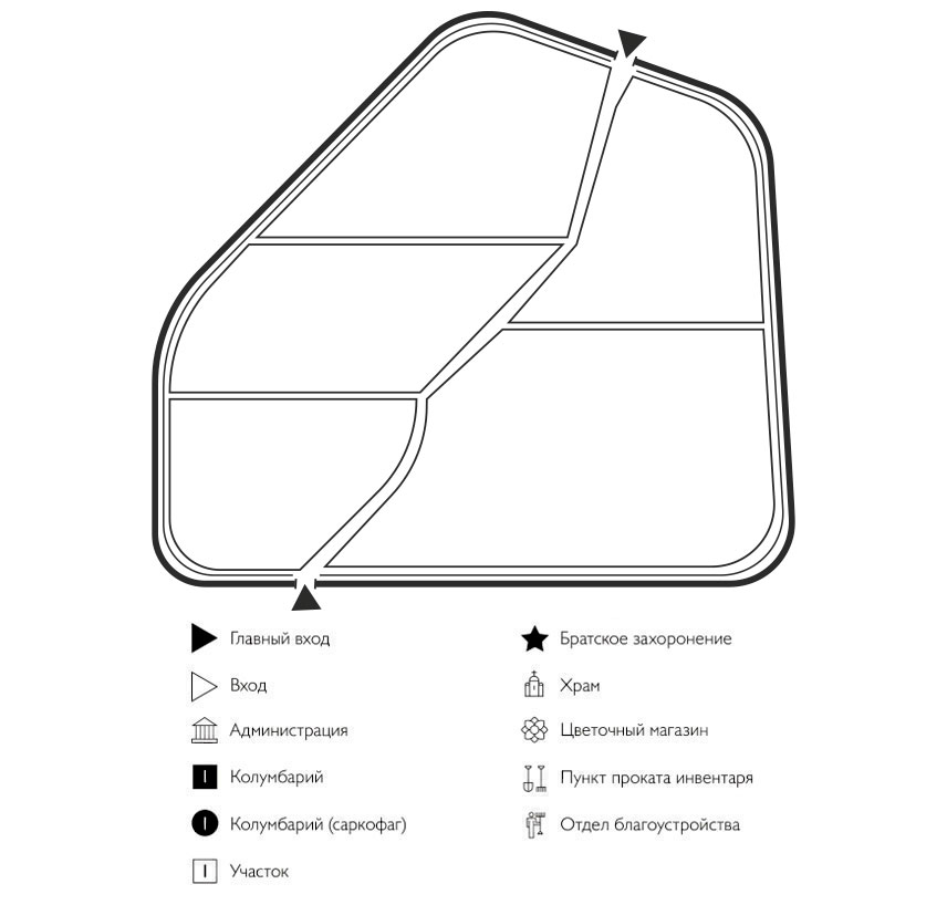 Схема кладбища Гусево