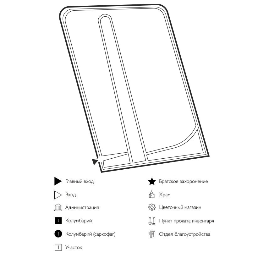 Схема кладбища Омутинское