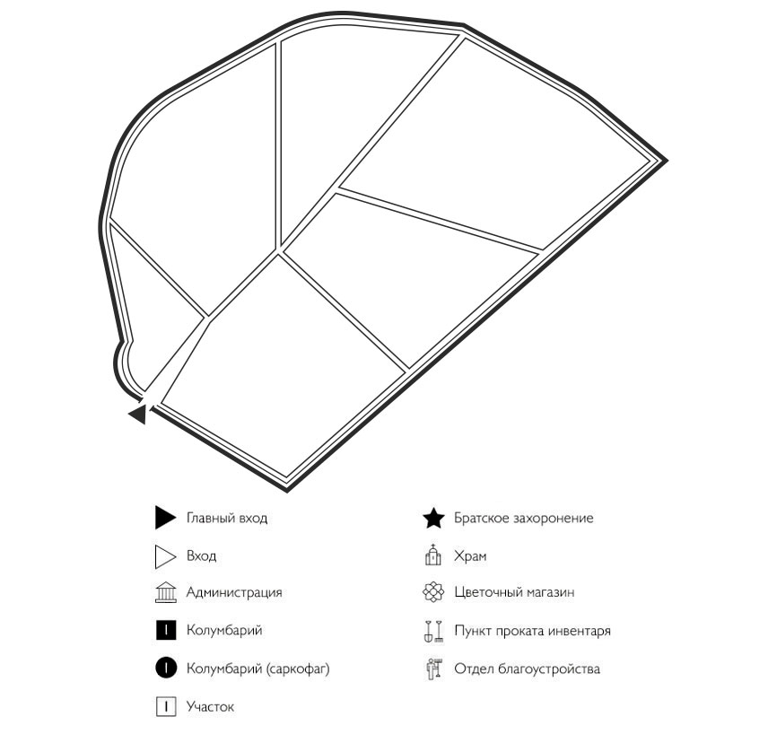 Схема кладбища Онохино