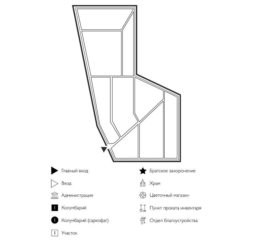 Схема Субботинского кладбища