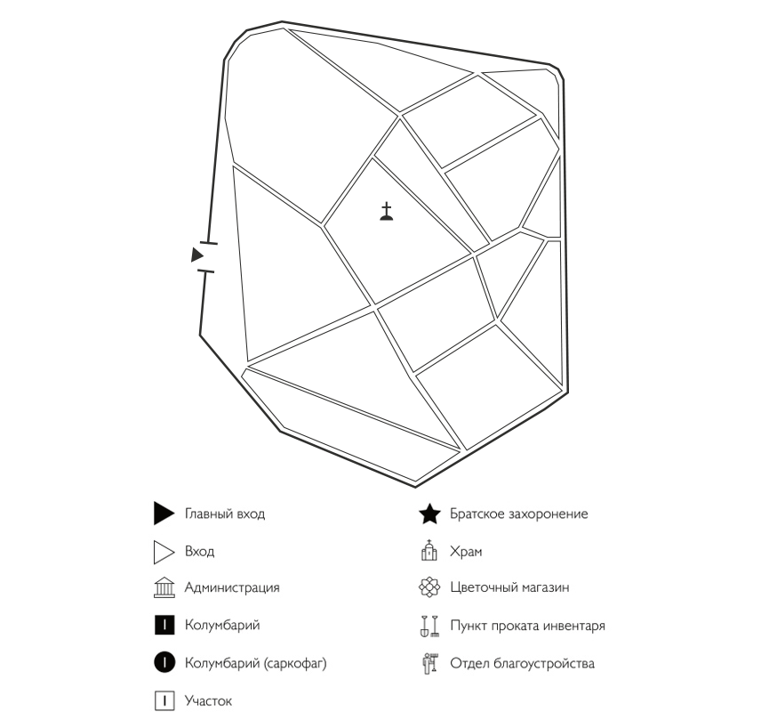Схема Утешевского кладбища