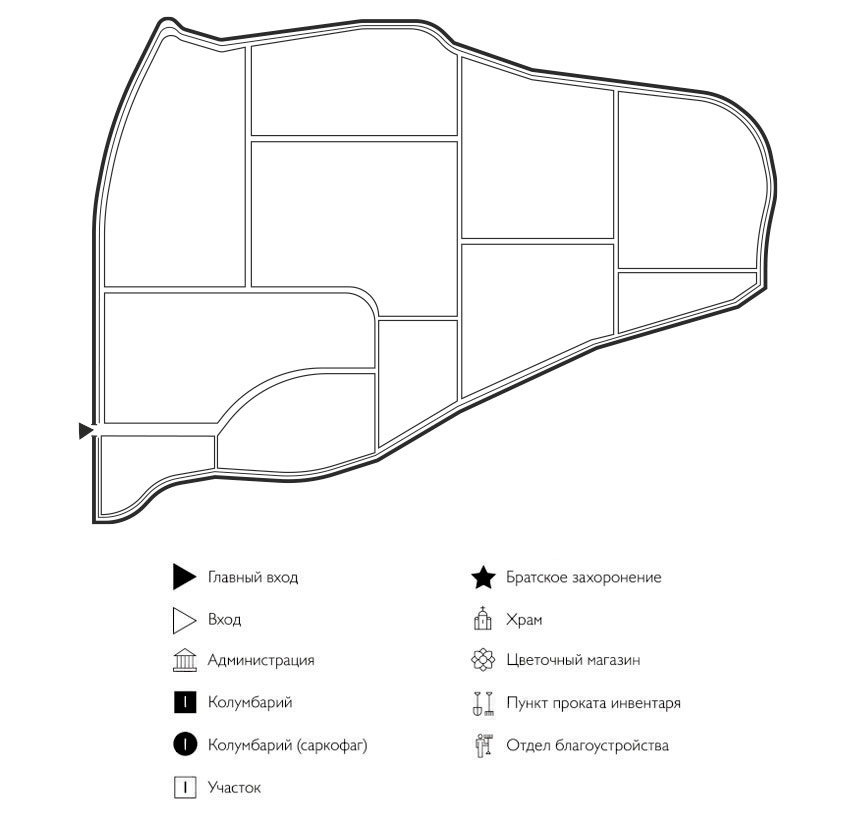 Схема Зайковского кладбища