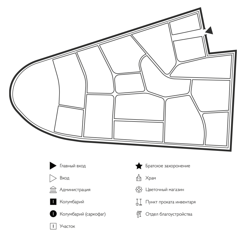 Схема Балановского кладбища